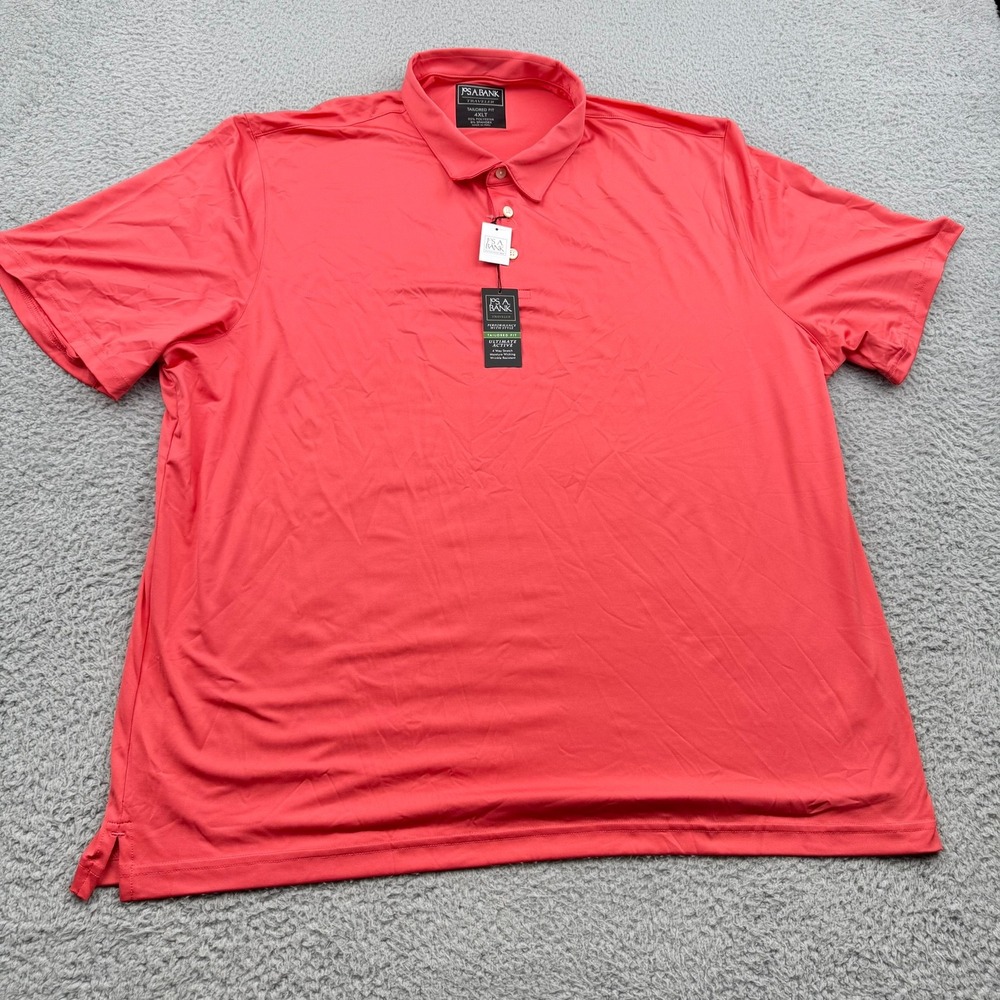 Jos. A. Bank Polo Shirt Mens 4XLT Coral Solid Traveler Ultimate Active NWT Tall